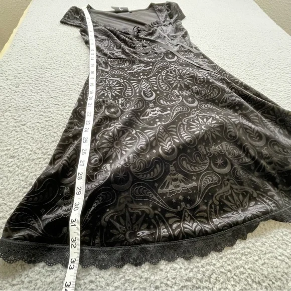 KILLSTAR dress women size Small black floral velvet Belladonna BaBe party Goth - Picture 13 of 16